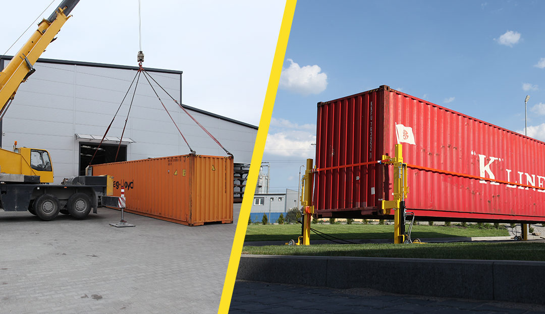 Container lifting jacks vs standard cranes